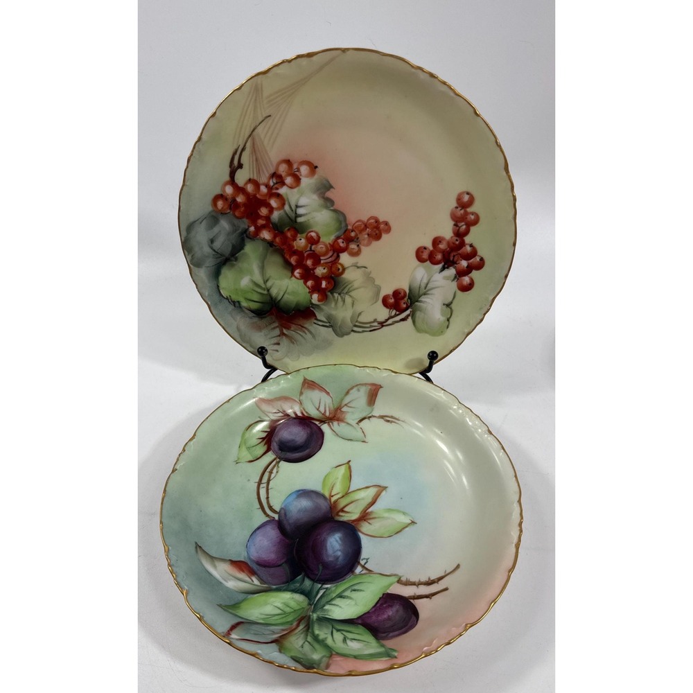 Versailles Bavaria Plate and bowl lot of 2 hand painted gold trim 1891-1906